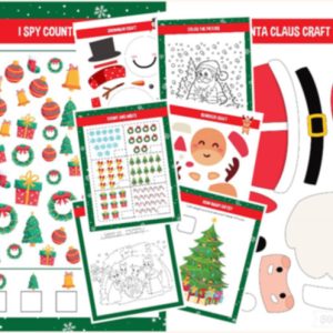 Merry Christmas Activity Workbook for Kids pages